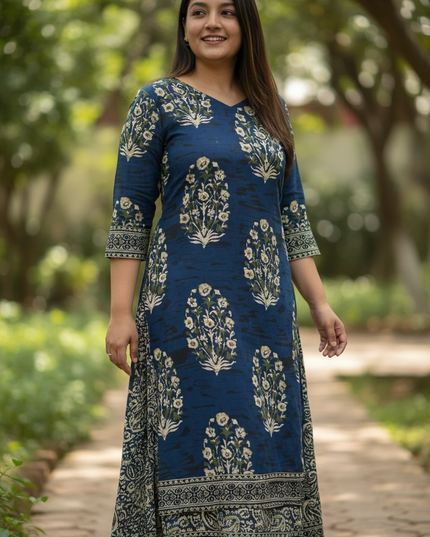Mulmul cotton long kurti