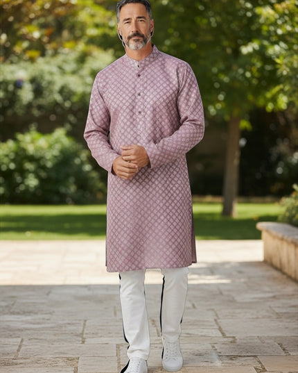 Light pink kurta set for men