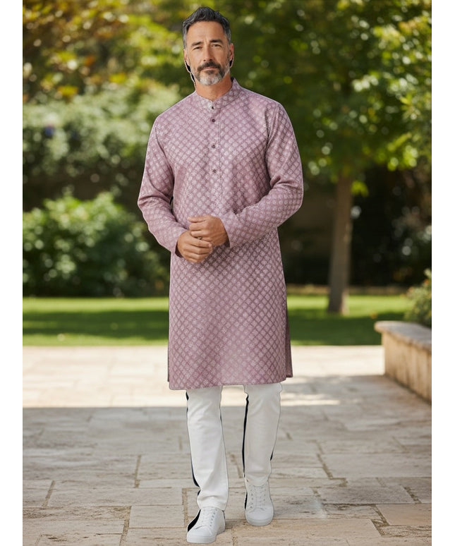 Light pink kurta set for men