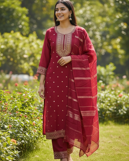 Crape silk Kurti set / salwar suit