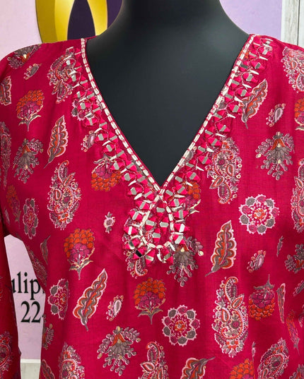 Linen silk short kurti