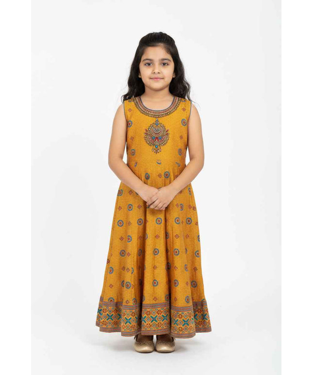 Silk Anarkali Kurti for little girls