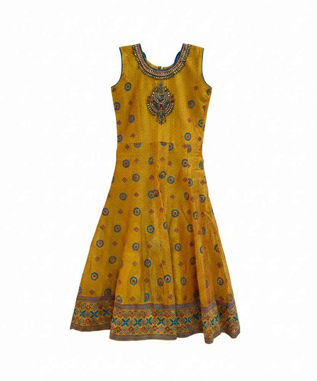 Silk Anarkali Kurti for little girls