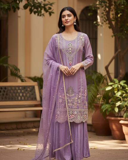 Light purple salwar suit / Kurti Plazzo set