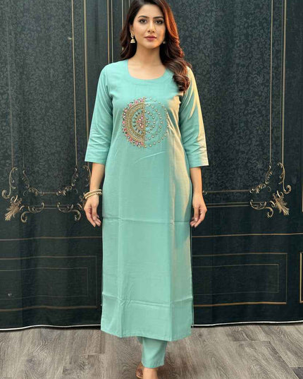 Silk kurti with bead work