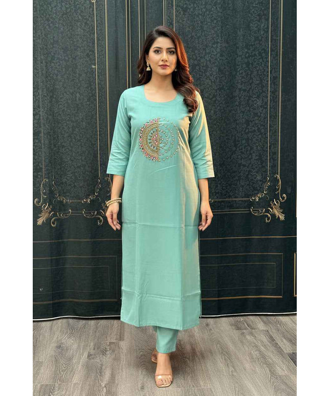 Silk kurti with bead work