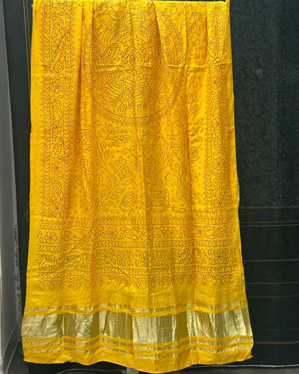Yellow gajji silk dupatta