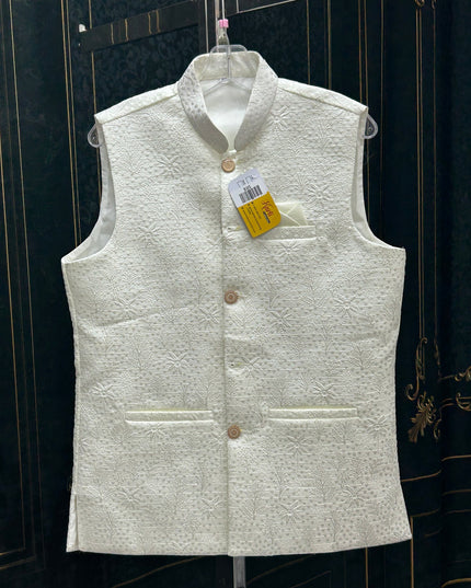 Off white jacket for men’s kurta