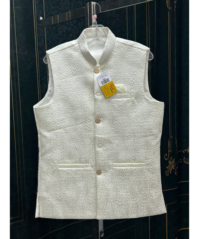 Off white jacket for men’s kurta
