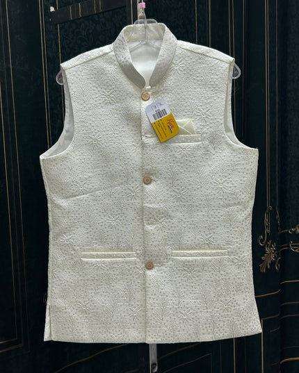 Off white jacket for men’s kurta