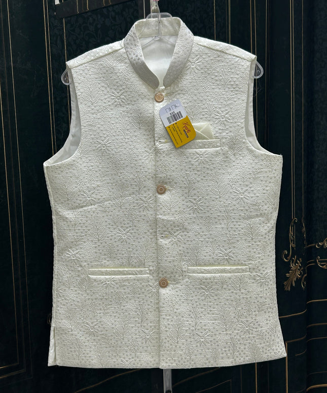 Off white jacket for men’s kurta