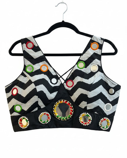 Cotton blouse : black and white