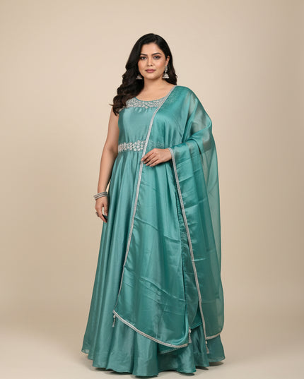 Tissue silk long dress : plus size