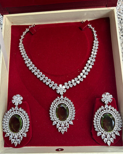 AD necklace set : mehandi green