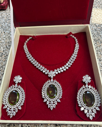AD necklace set : mehandi green
