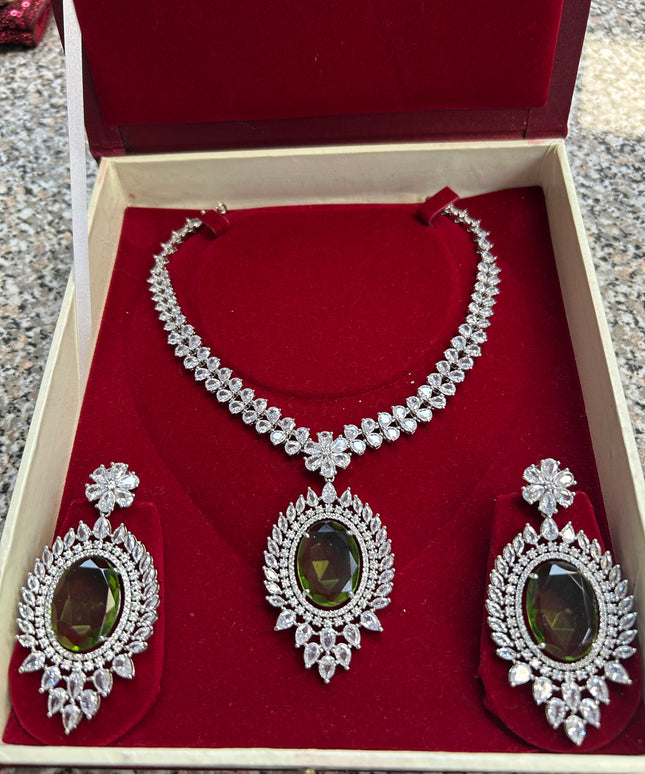 AD necklace set : mehandi green