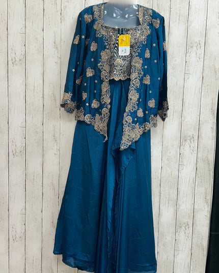 Chinon silk lehenga Choli set with jacket