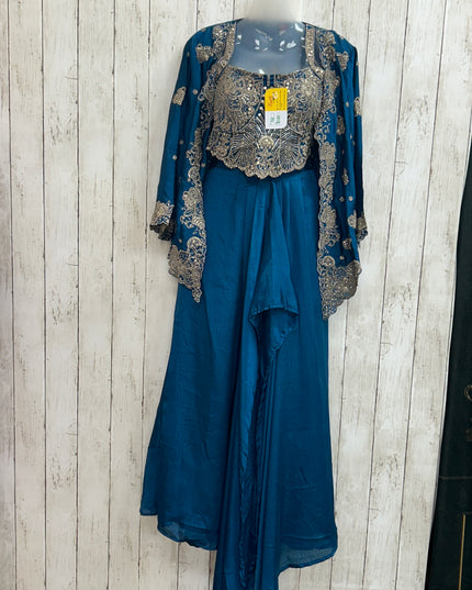 Chinon silk lehenga Choli set with jacket