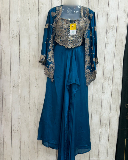 Chinon silk lehenga Choli set with jacket