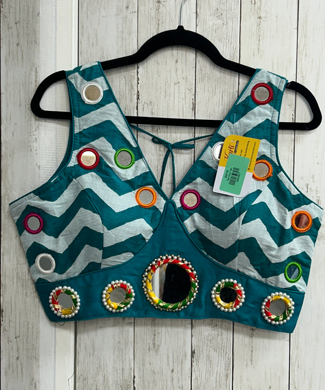 Cotton blouse with mirror