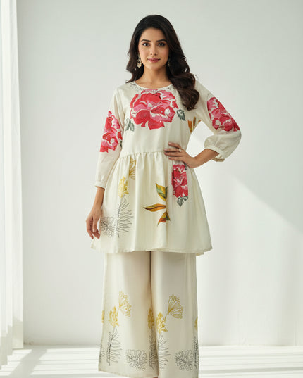 Crape silk co ord set