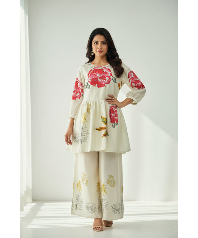 Crape silk co ord set