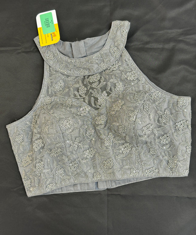 Grey halter neck blouse