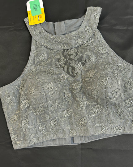Grey halter neck blouse