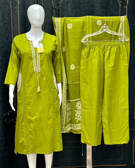 Dhabu cotton Kurti pant set