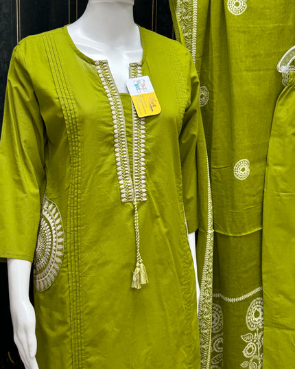 Dhabu cotton Kurti pant set