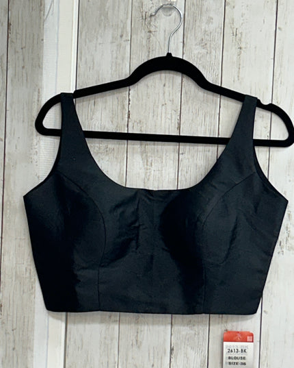 Satin silk sleeveless blouse : Black