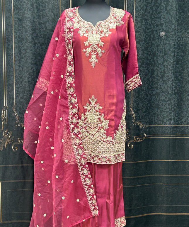 Tissue silk Plazzo suit