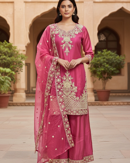 Tissue silk Plazzo suit