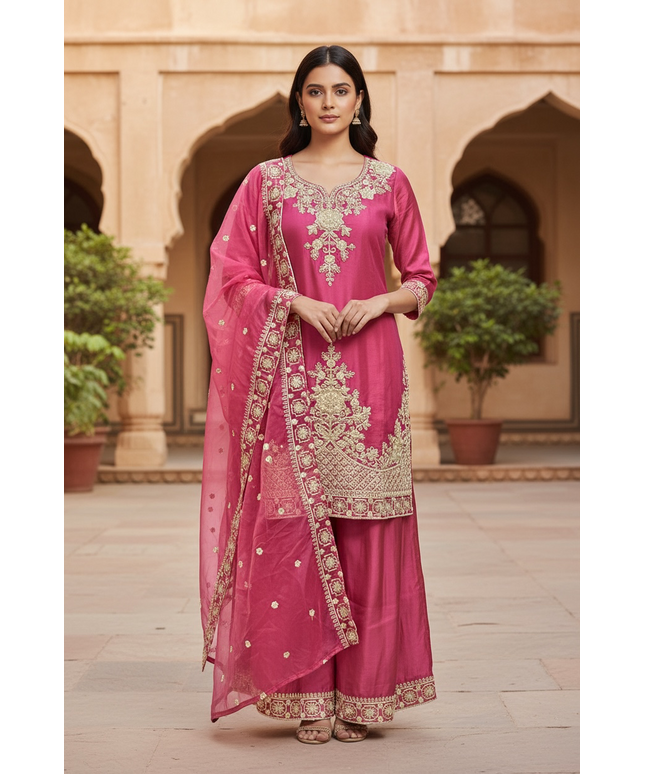 Tissue silk Plazzo suit