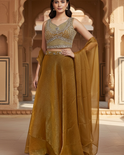 Dark orange lehenga Choli set