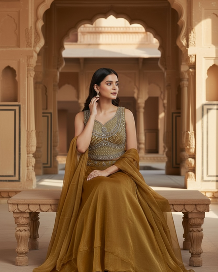 Dark orange lehenga Choli set
