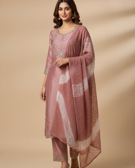Chanderi silk salwar suit
