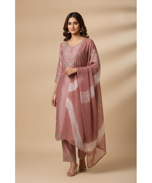 Chanderi silk salwar suit