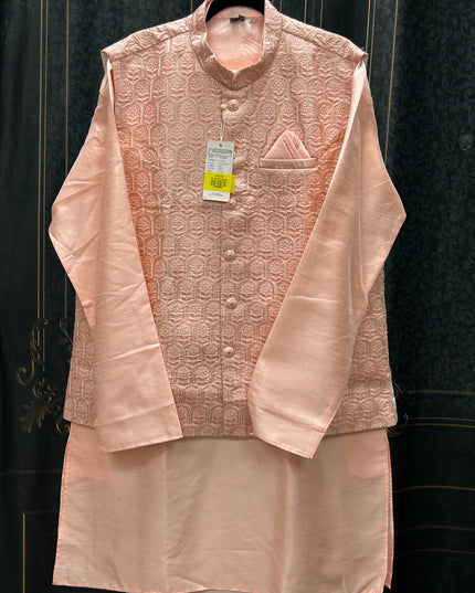 Peach kurta set | mens Kurta pajama with jacket