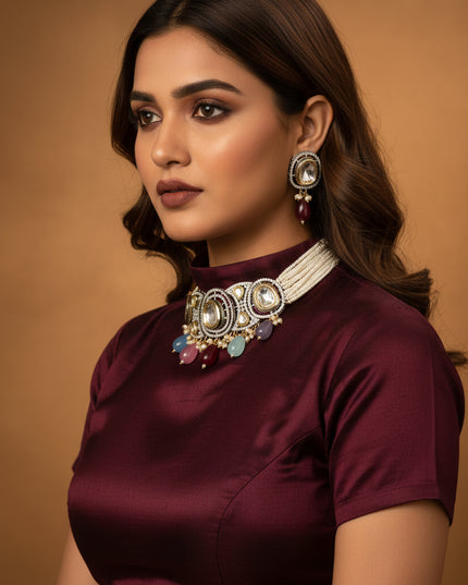 Kundan necklace set
