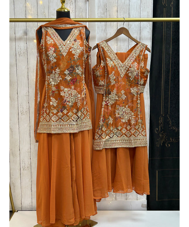 Indo western sharara set for Haldi mehandi function