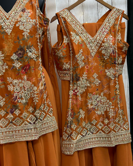 Indo western sharara set for Haldi mehandi function
