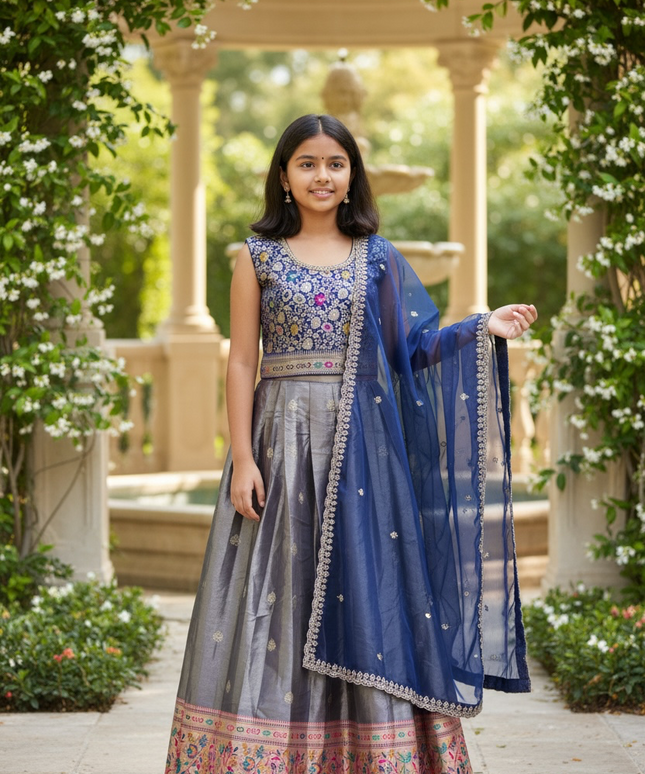 Pattu lehenga for girls
