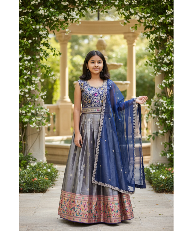 Pattu lehenga for girls