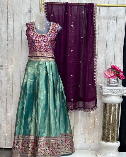 Pattu lehenga for girls