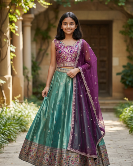 Pattu lehenga for girls