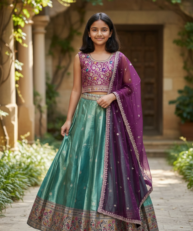 Pattu lehenga for girls