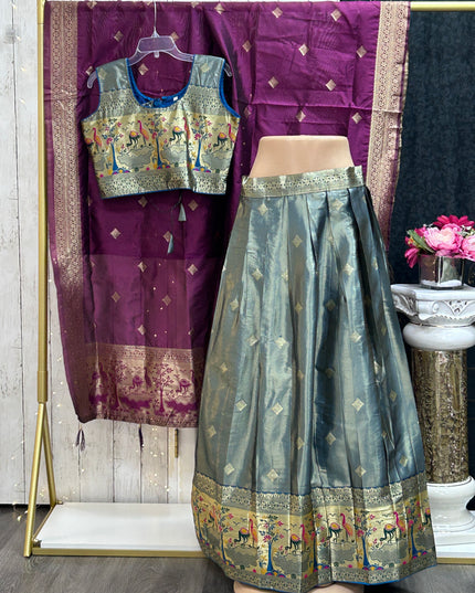 Pattu lehenga for girls