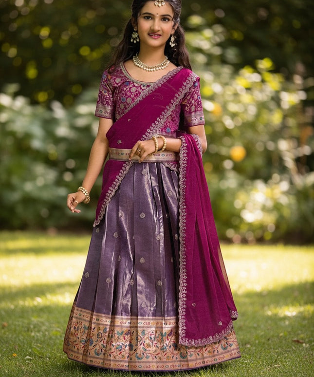 Pattu lehenga for girls