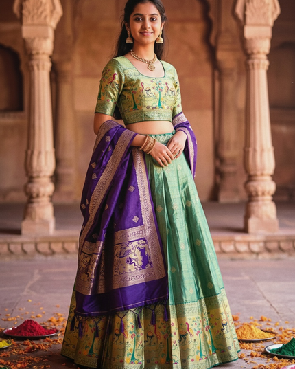 Pattu lehenga for girls
